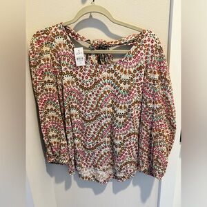 XS Ann Loft floral blouse